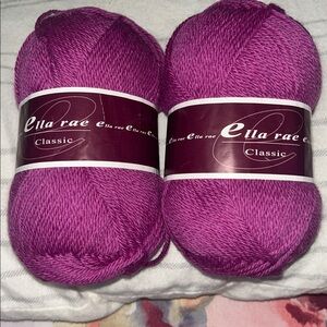 Ella Rae Classic Wool Yarn, 2 Skein Lot, Purple